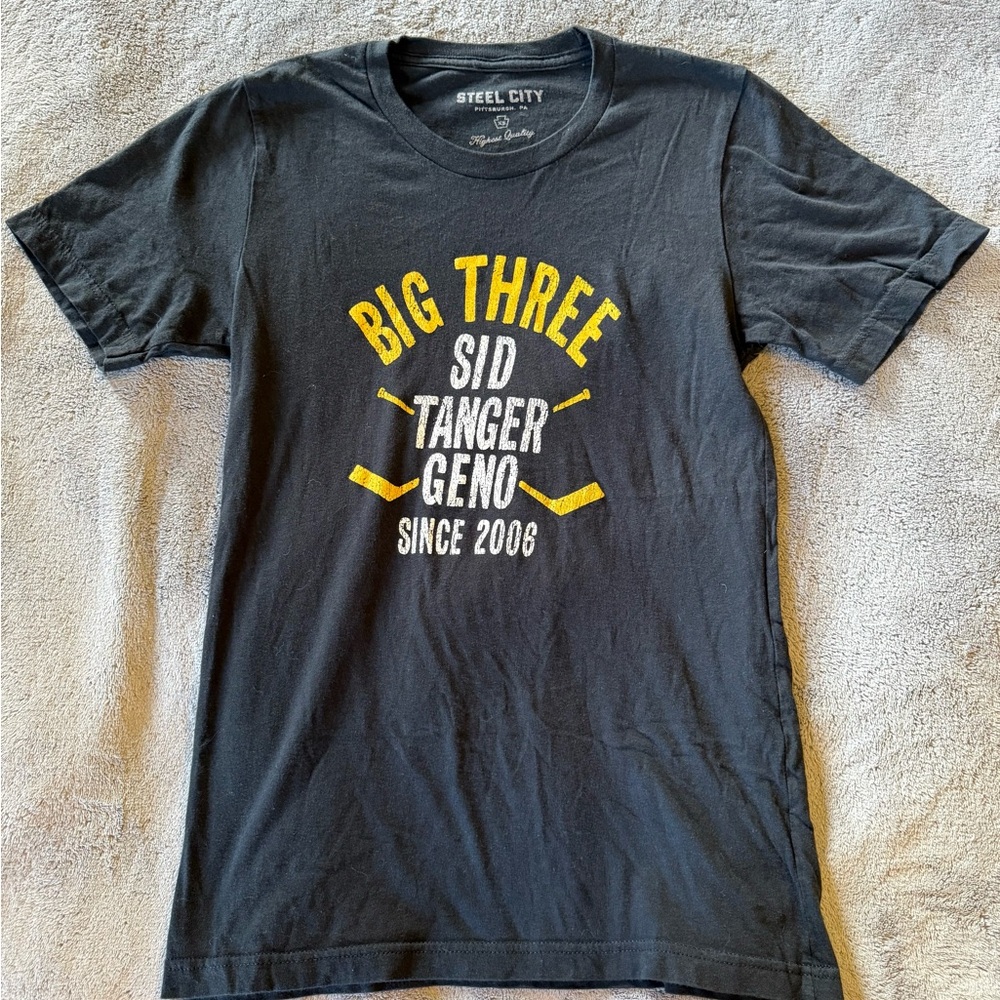 Steel City Pittsburgh Penguins Hockey 'Big Three' Short Sleeve Tee Size XS